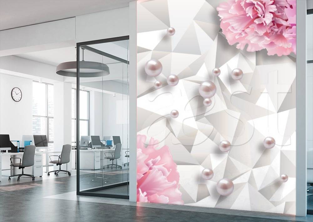 Фотообои 3д розы белые  10-557