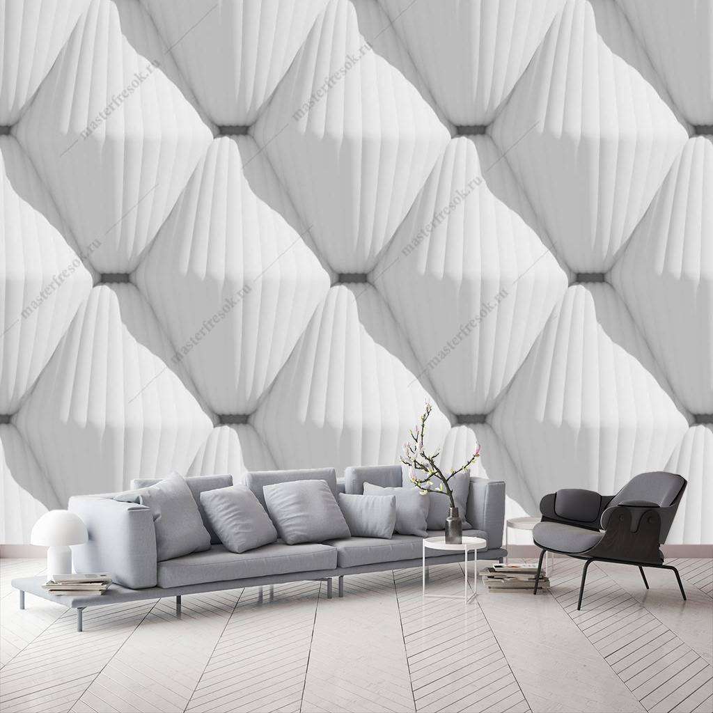 Фотообои в интерьере 3д белый объемный фон  10-810 фото