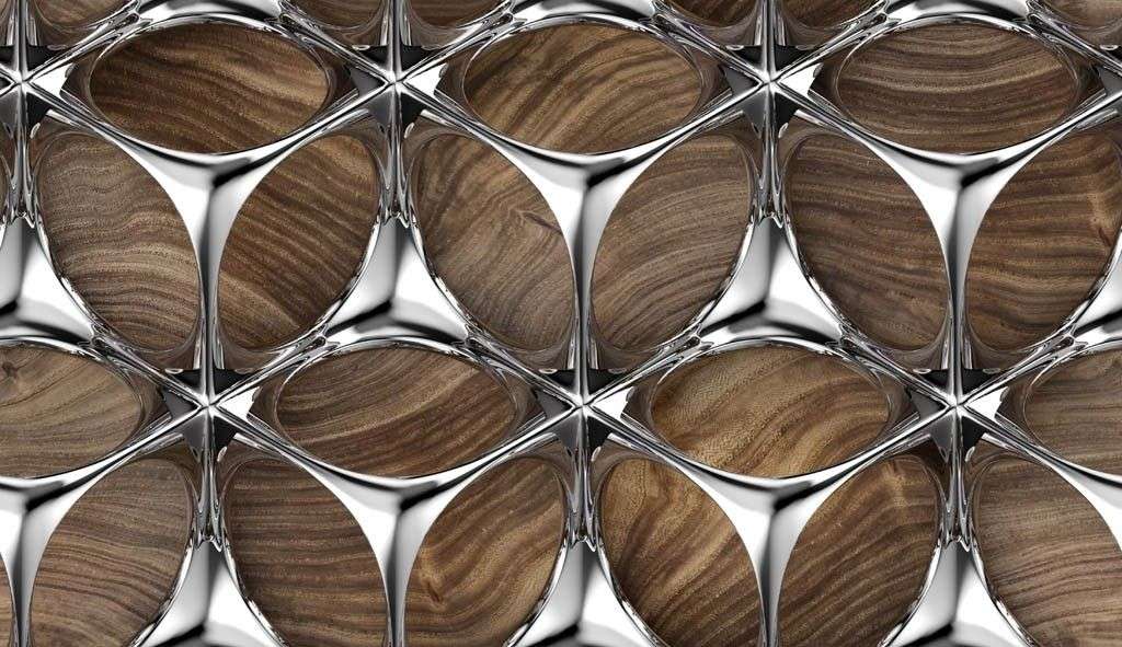 Фотообои в интерьере объемный металл  9-1589 фото