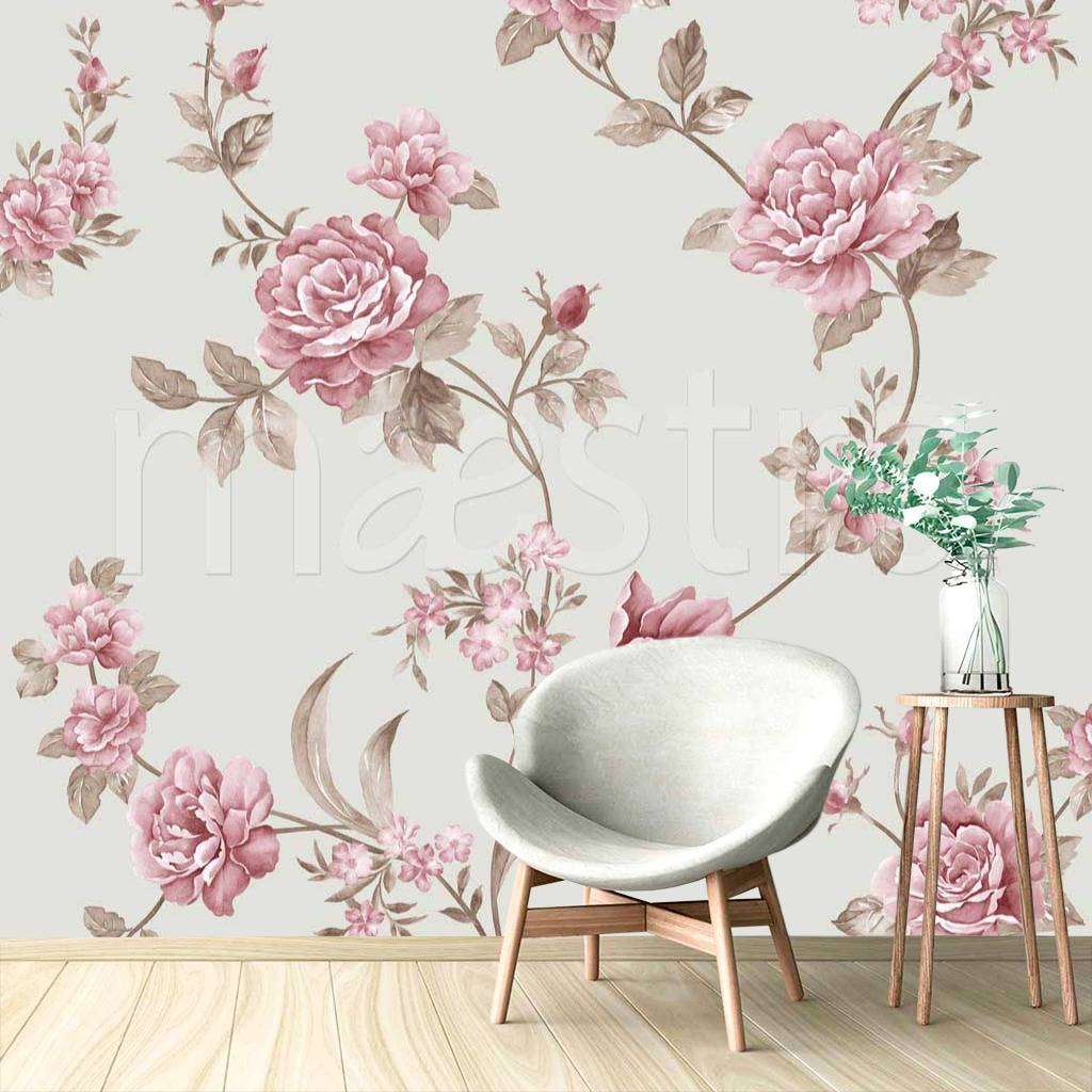 Фотообои Розовые цветы в спальню  9-093