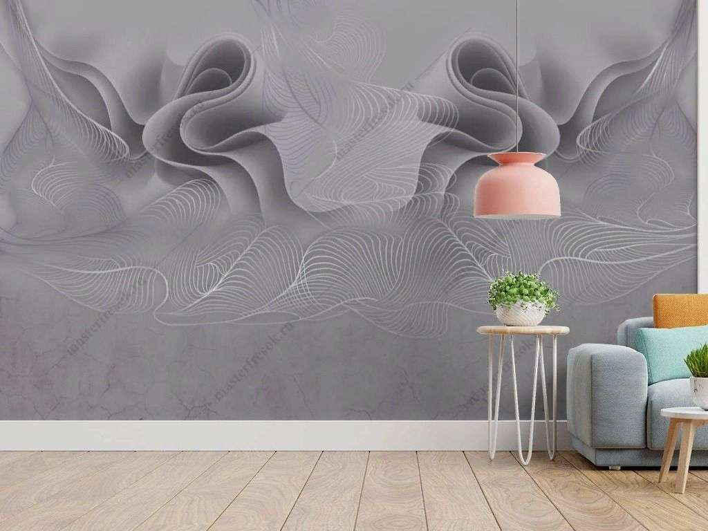 Фотообои в интерьере флюид арт абстракция  13-649 фото