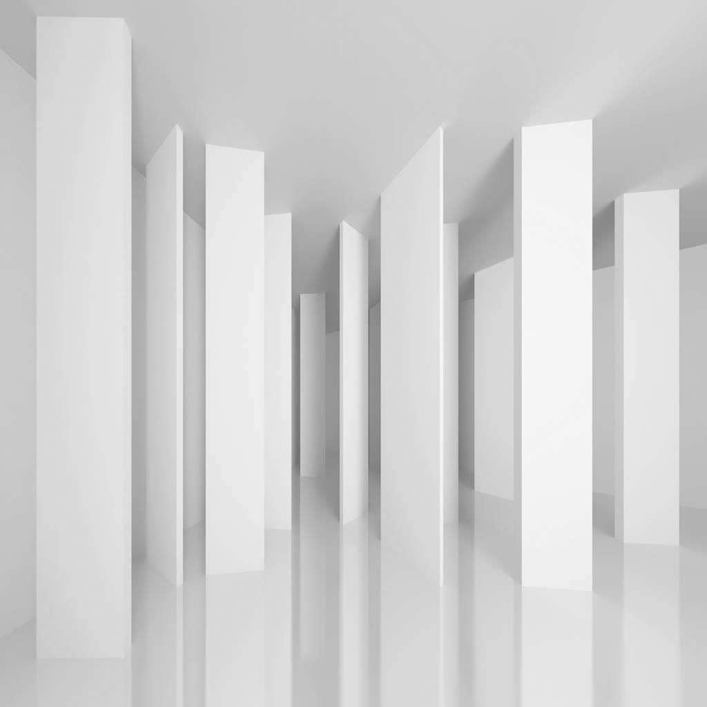 Фотообои в интерьере 3д серые колонны  10-826 фото