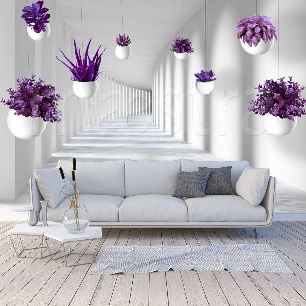 Фотообои 3д цветы в тоннеле  10-566