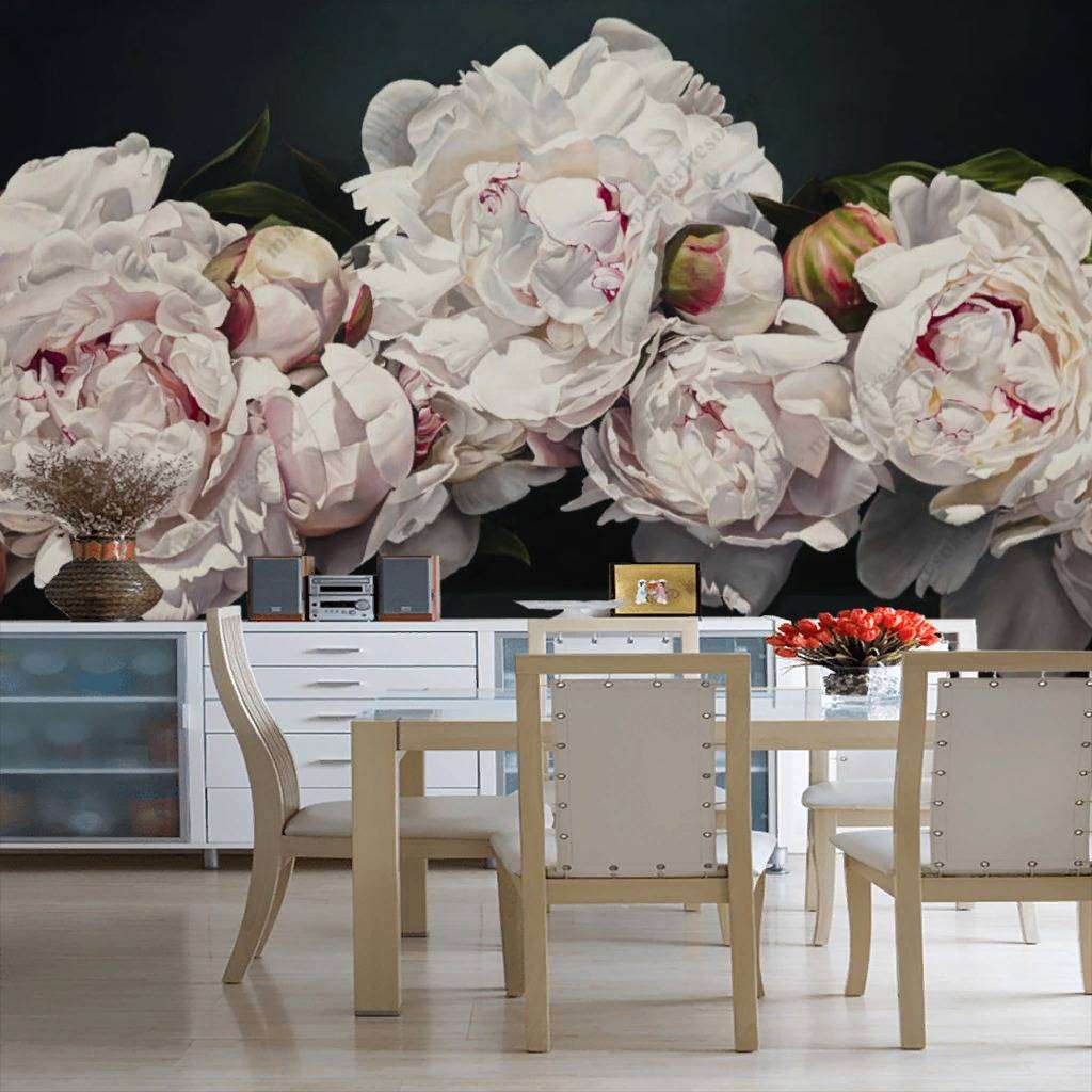 Фотообои в интерьере пионы  16-104 фото