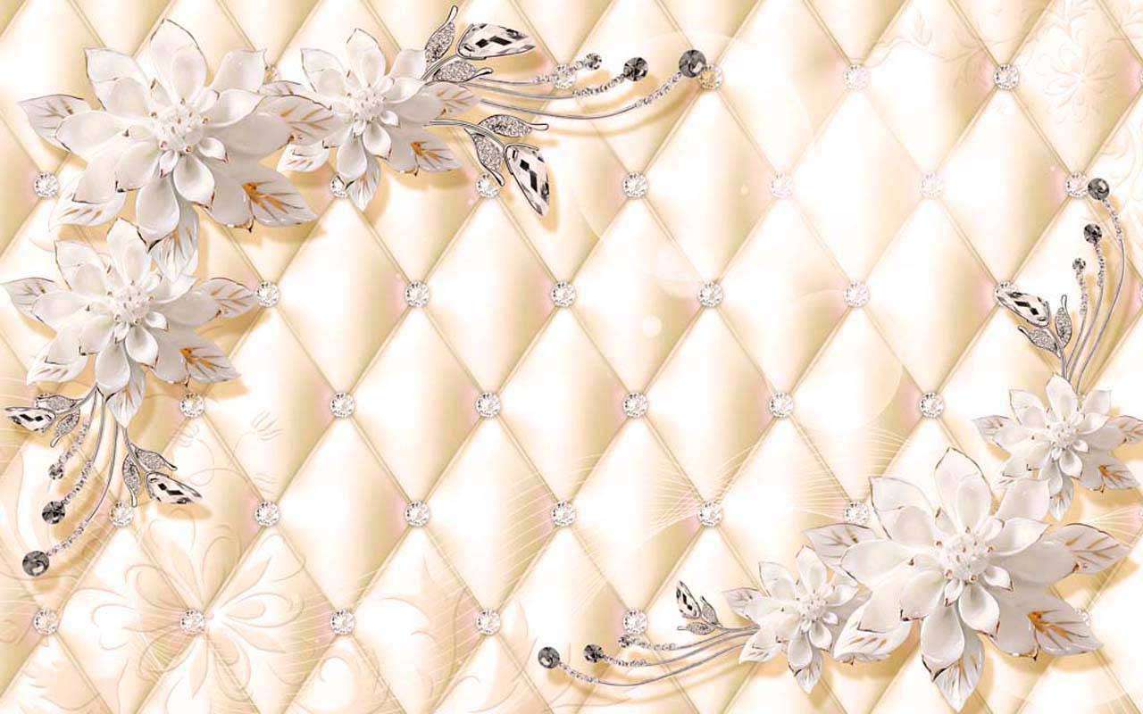 Фотообои в интерьере 3д объемные цветы в векторной графике  10-466 фото