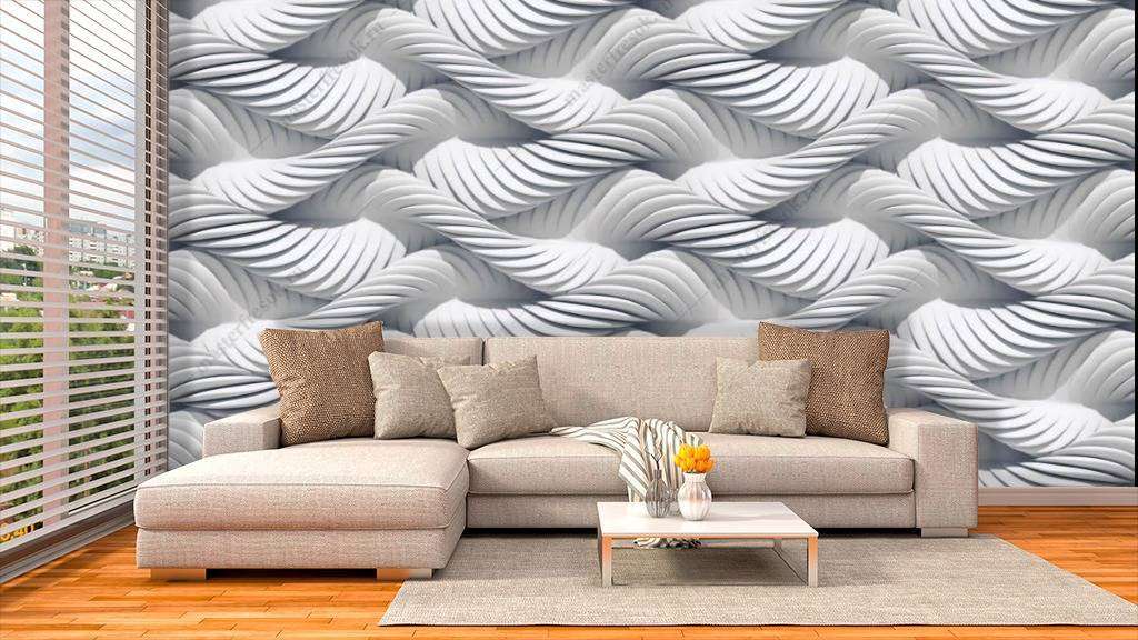 Фотообои в интерьере 3д абстракция волны  10-801 фото