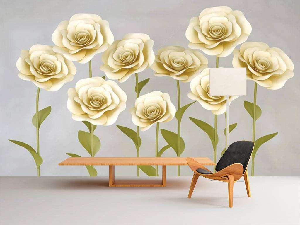 Фотообои в интерьере желтые розы  15-600 фото