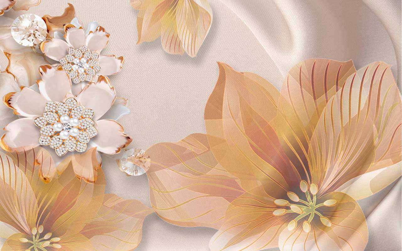 Фотообои в интерьере 3д цветы стерео  10-576 фото