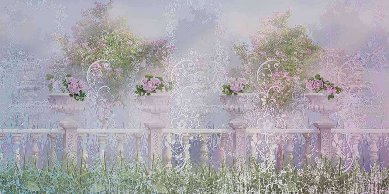 Фотообои в интерьере фон с цветами на балконе  7-258 фото