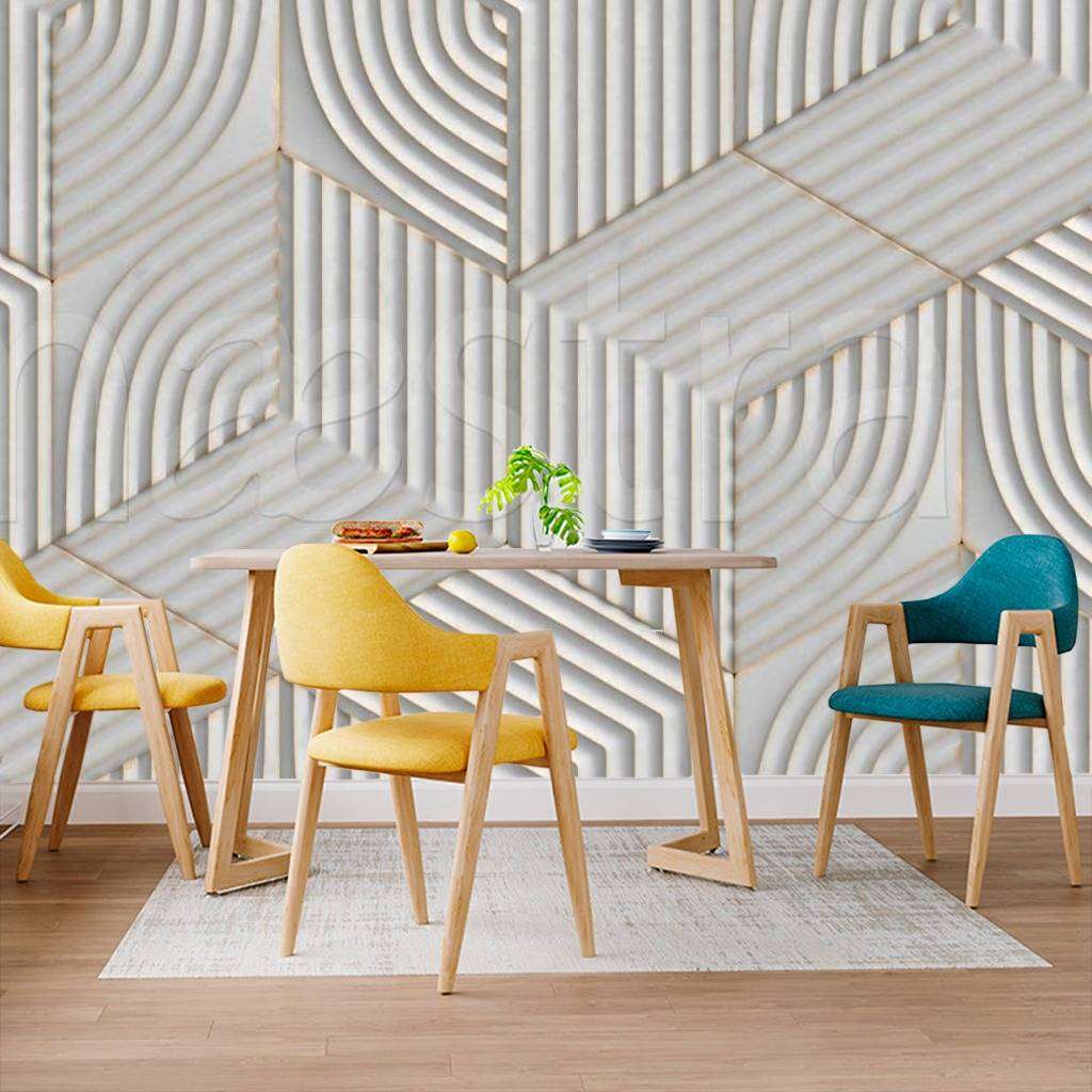 Фотообои Геометрические 3д узоры серые  10-478