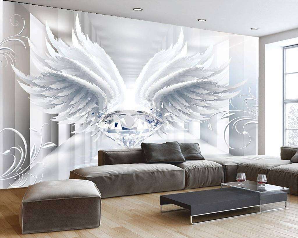 Фотообои в интерьере 3д тоннель и крылья  15-447 фото