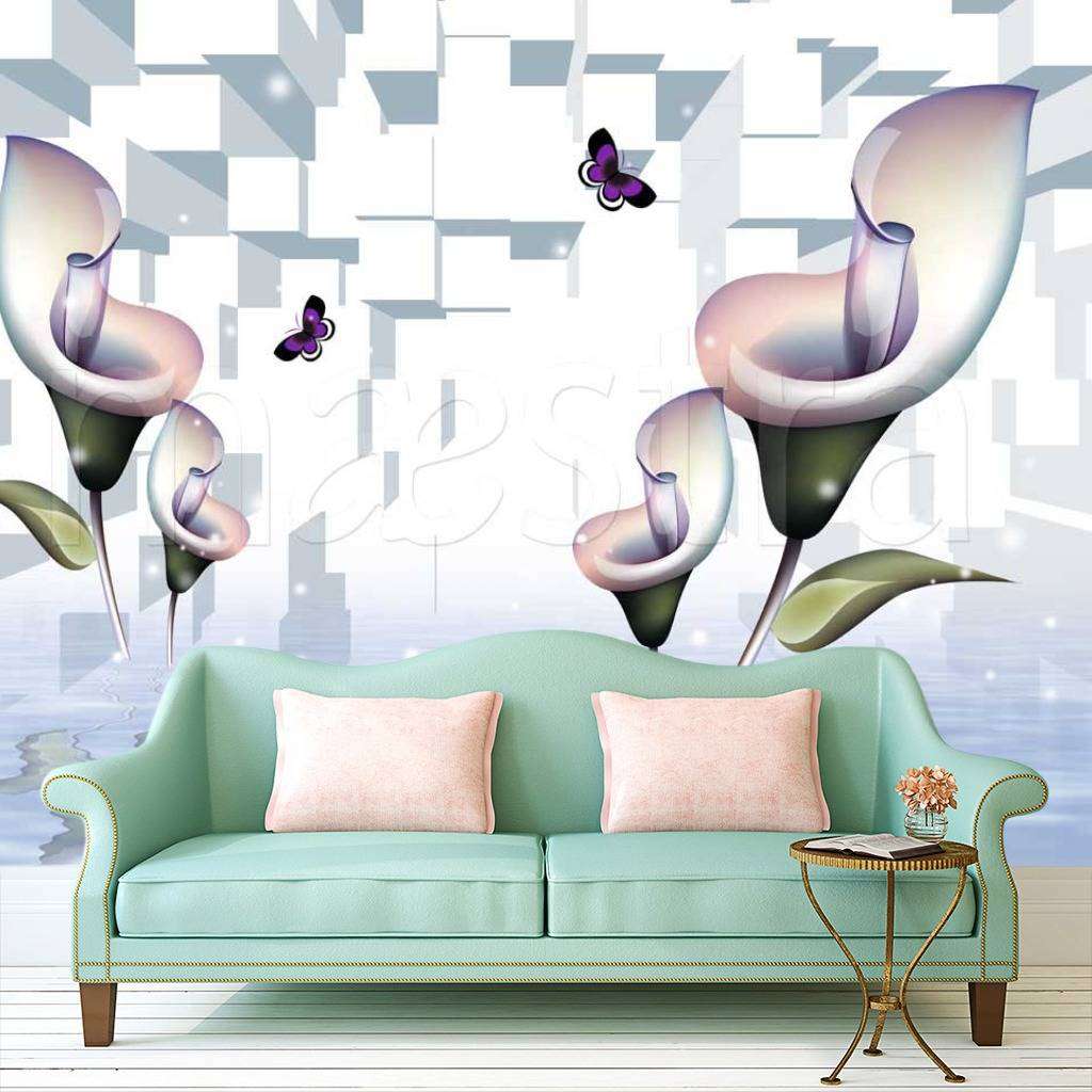 Фотообои 3д каллы на воде  10-391