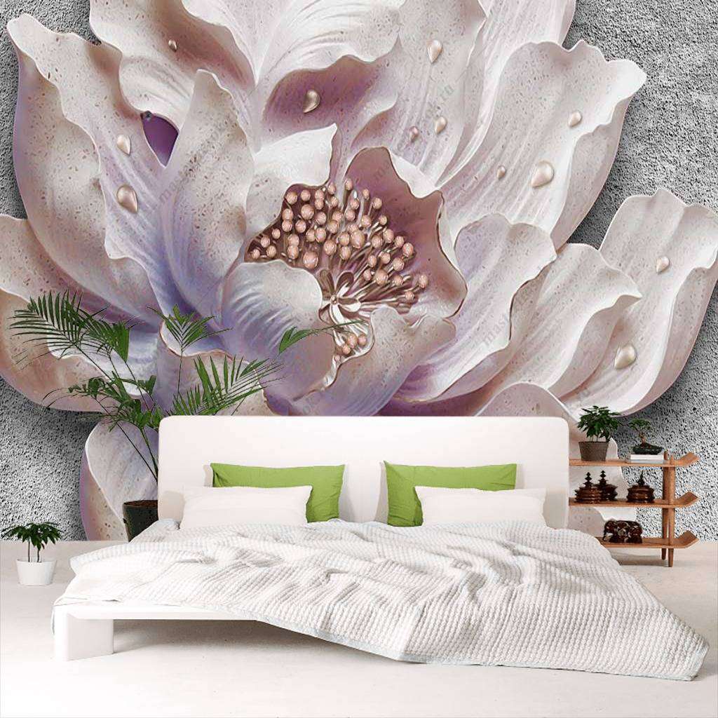 Фотообои в интерьере 3д цветок  10-713 фото