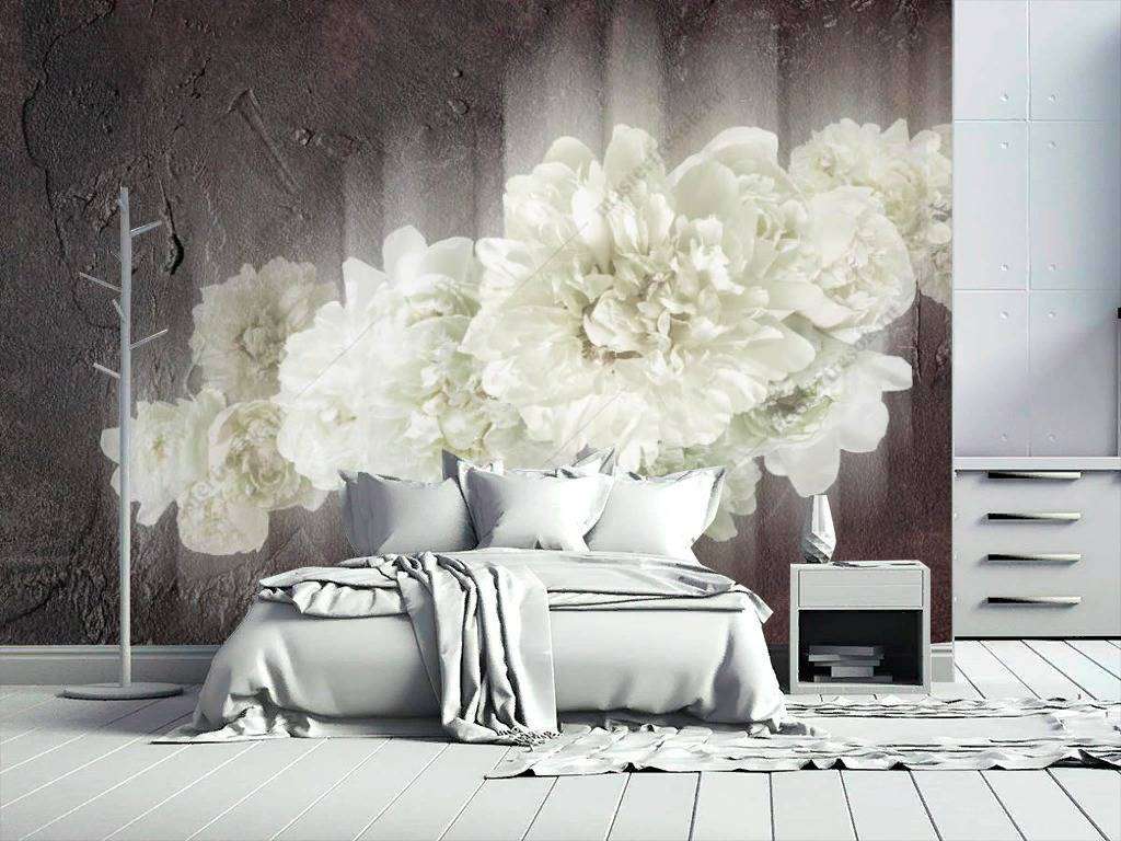 Фотообои в интерьере белые пионы  14-128 фото