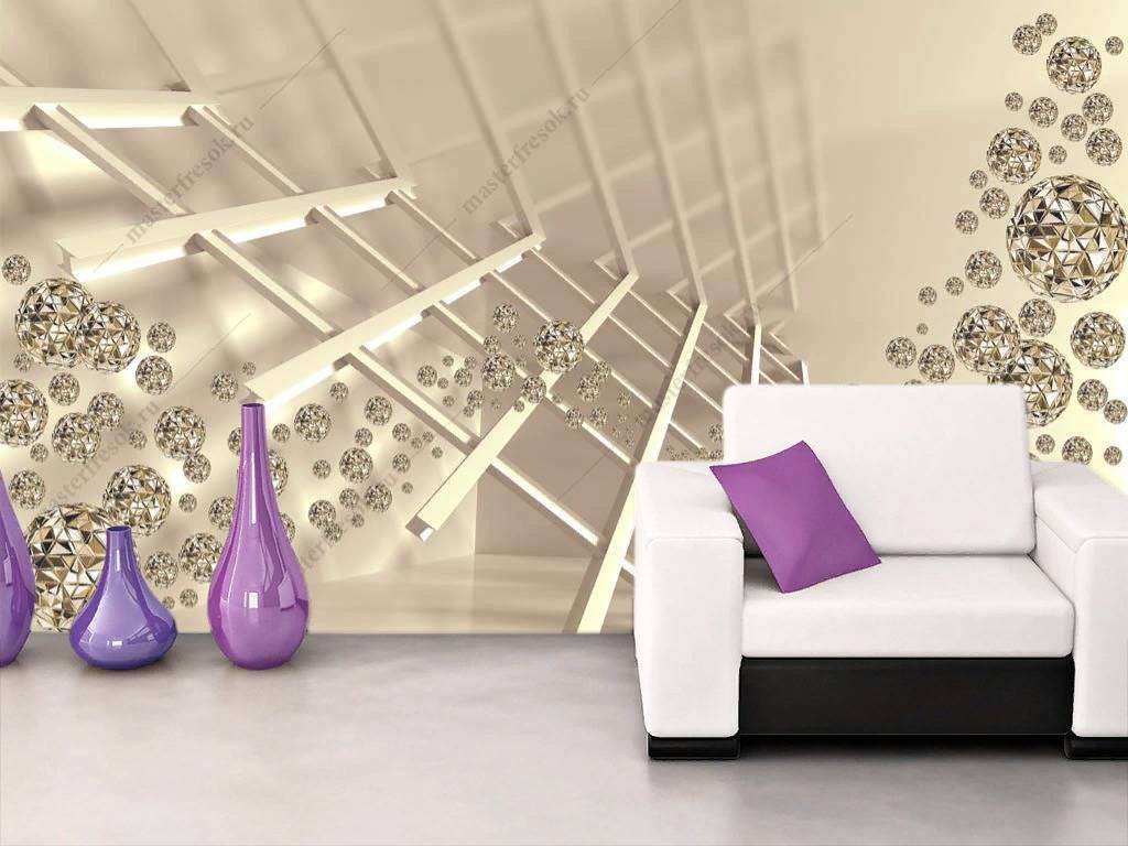 Фотообои в интерьере 3д лестница  10-848 фото