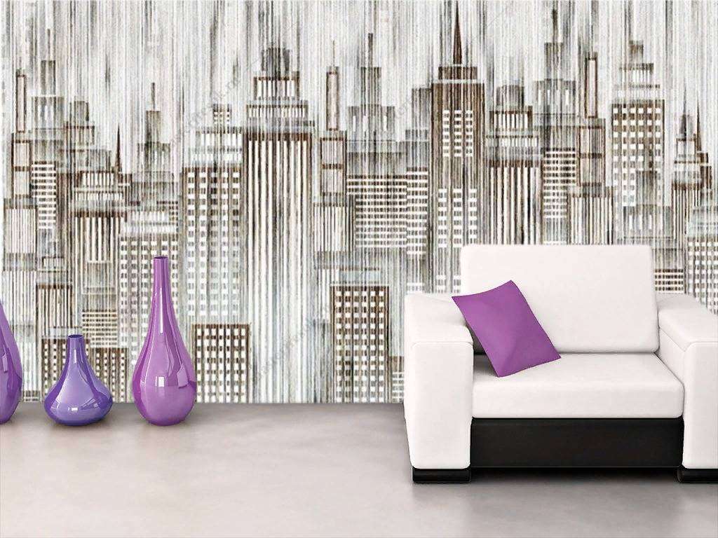 Фотообои в интерьере город в полоску  15-842 фото