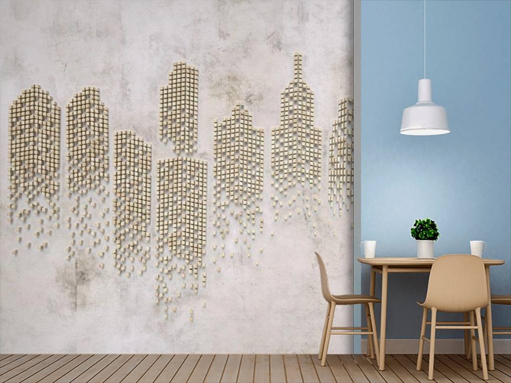 Фотообои Абстракция трехмерный бронзовый город 3д  15-462