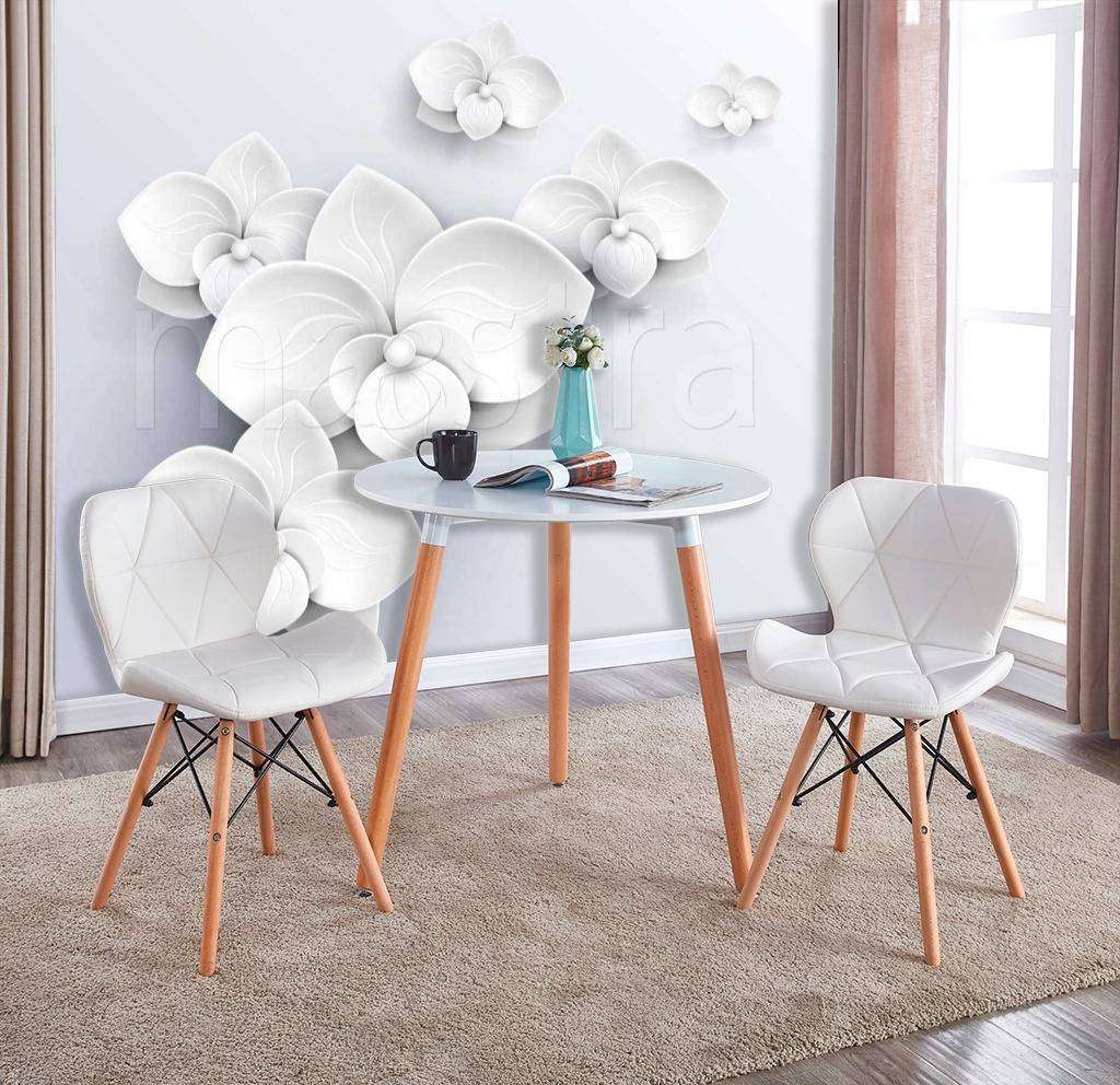 Фотообои Объёмные белые цветы  9-178