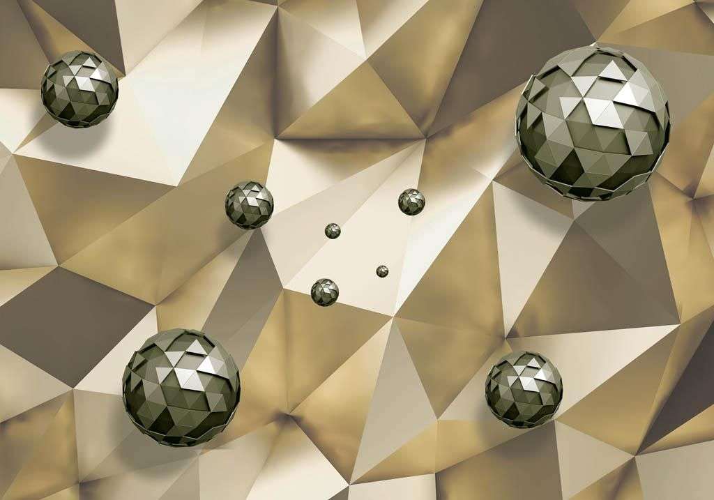 Фотообои в интерьере 3д объемные фигуры  10-862 фото