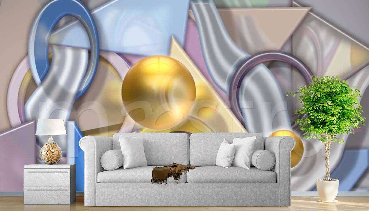 Фотообои в интерьере абстракция геометрическая  7-710 фото