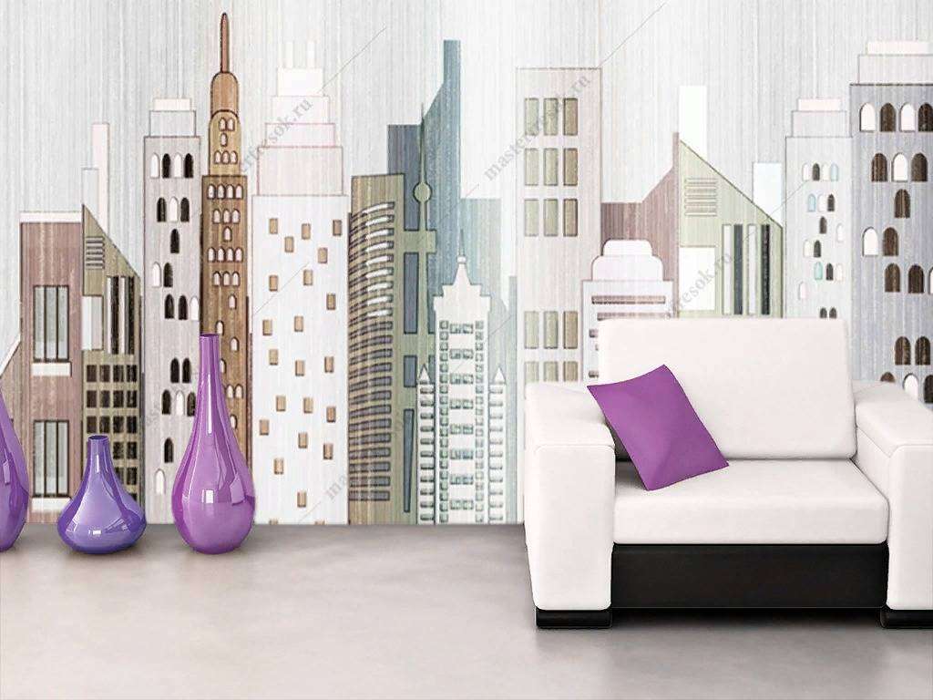 Фотообои в интерьере урбанистика  15-846 фото