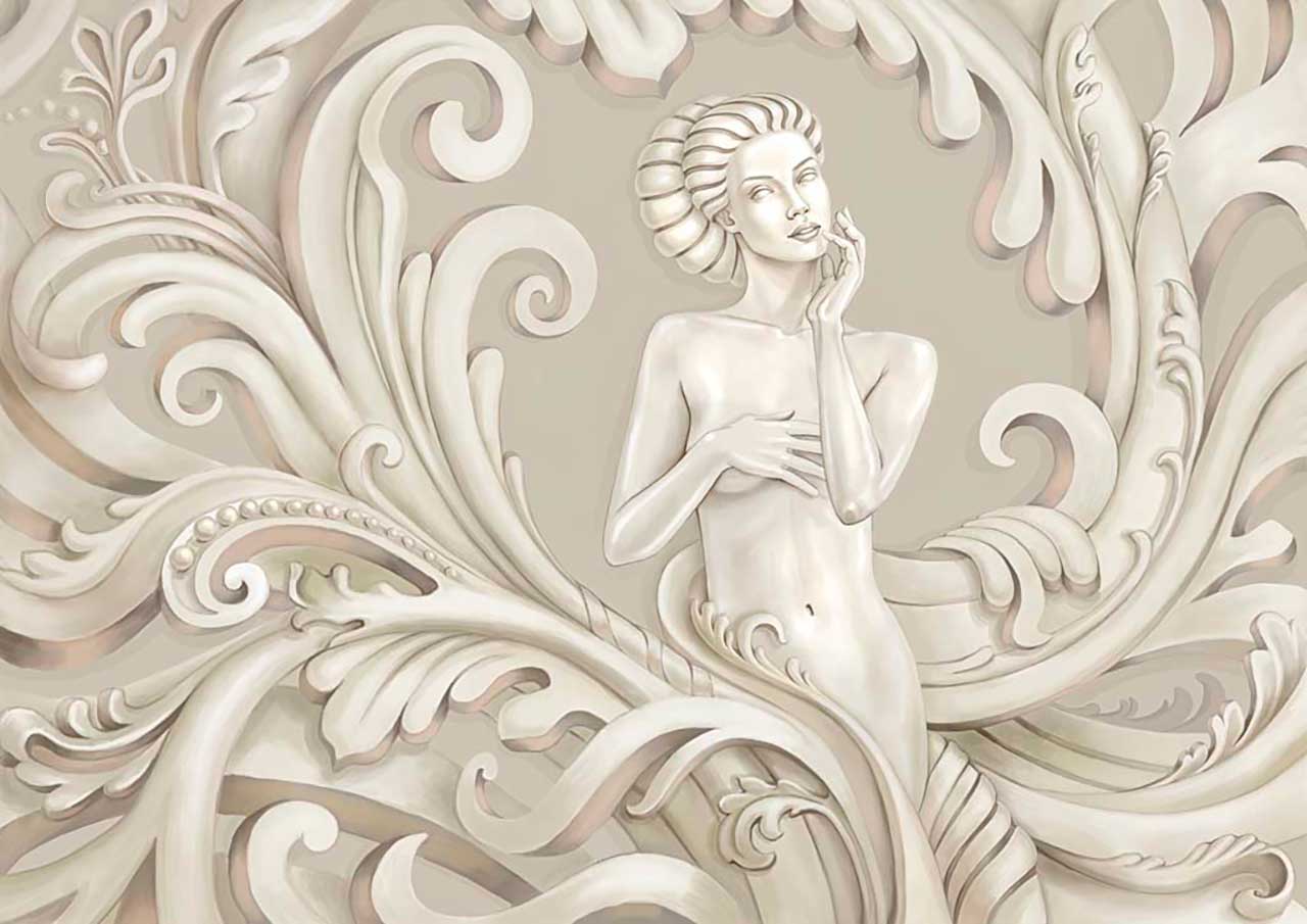 Фотообои в интерьере холодная нежность  9-201 фото