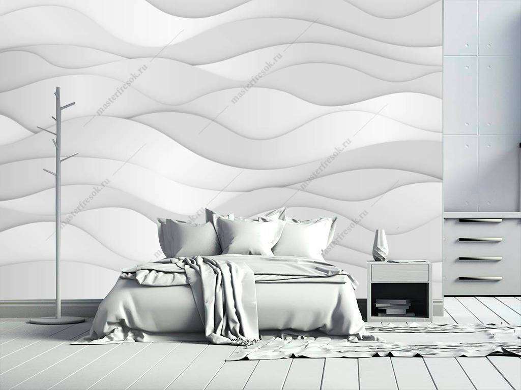 Фотообои в интерьере 3д прозрачные волны  10-780 фото