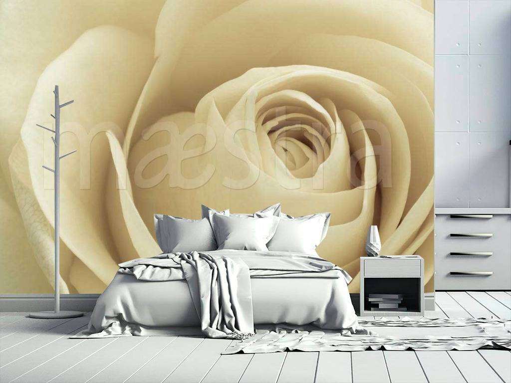 Фотообои в интерьере бежевые розы выразительные  10-241 фото