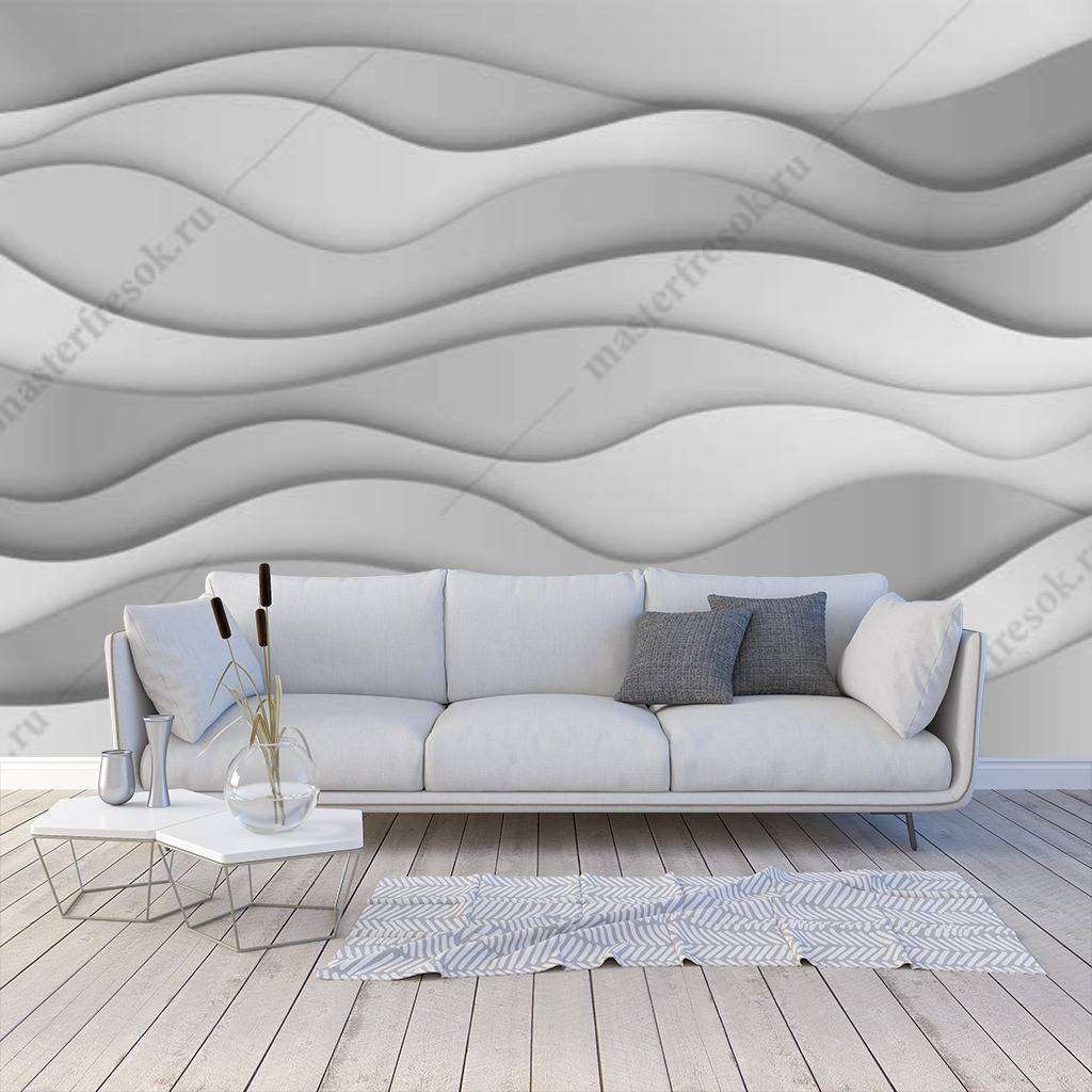 Фотообои 3д серые волны  10-779