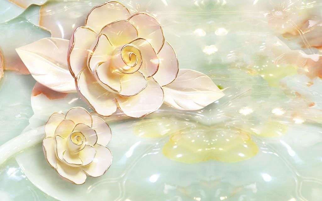 Фотообои в интерьере 3д стеклянная роза  10-903 фото