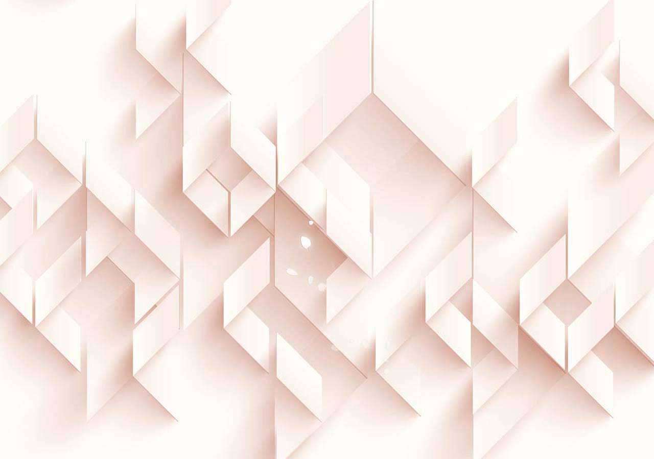 Фотообои в интерьере ромбы 3д на розовом фоне  10-535 фото