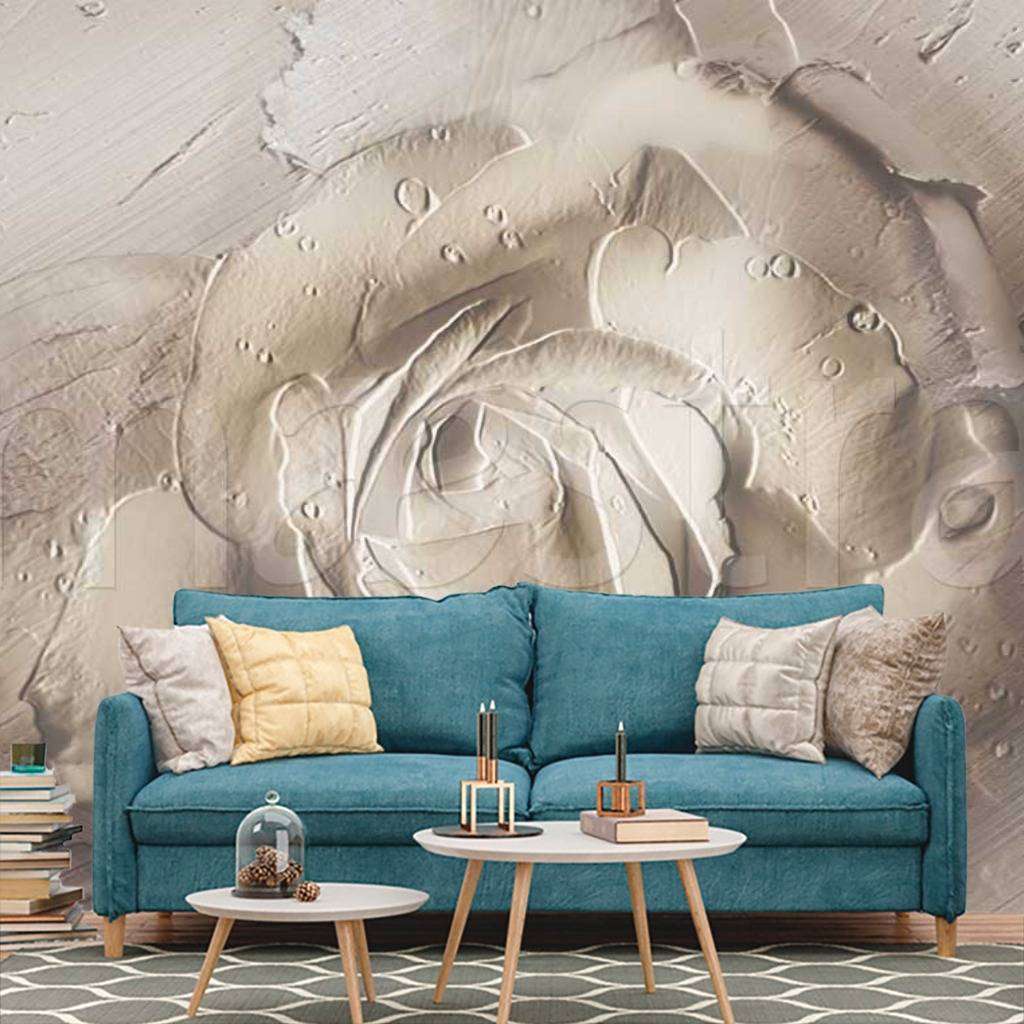 Фотообои Объемная роза с каплями росы  7-492