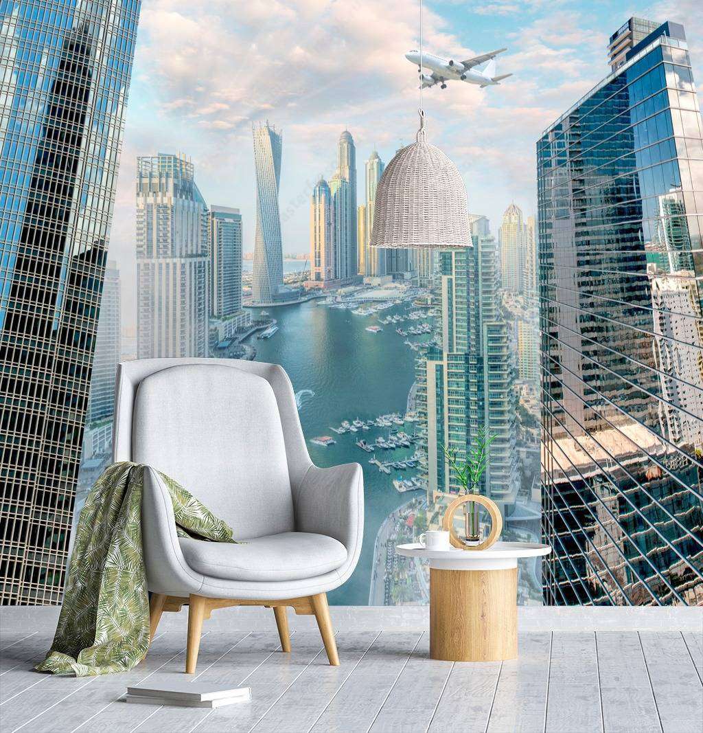 Фотообои в интерьере небоскребы дубая  13-183 фото