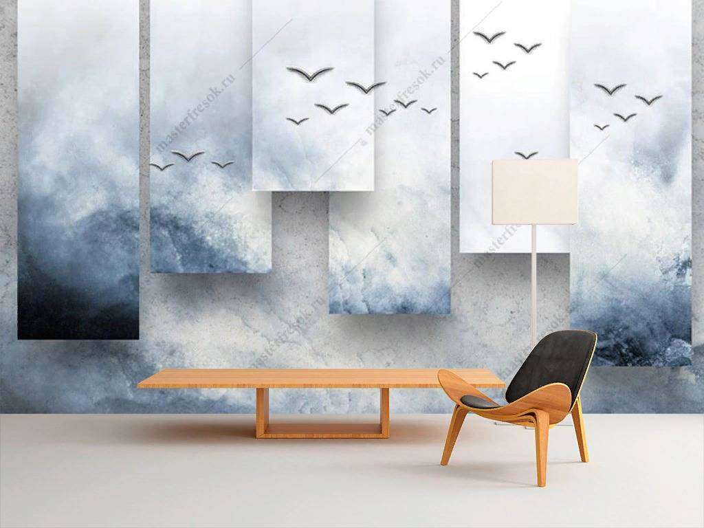 Фотообои в интерьере геомерия-картина  16-132 фото