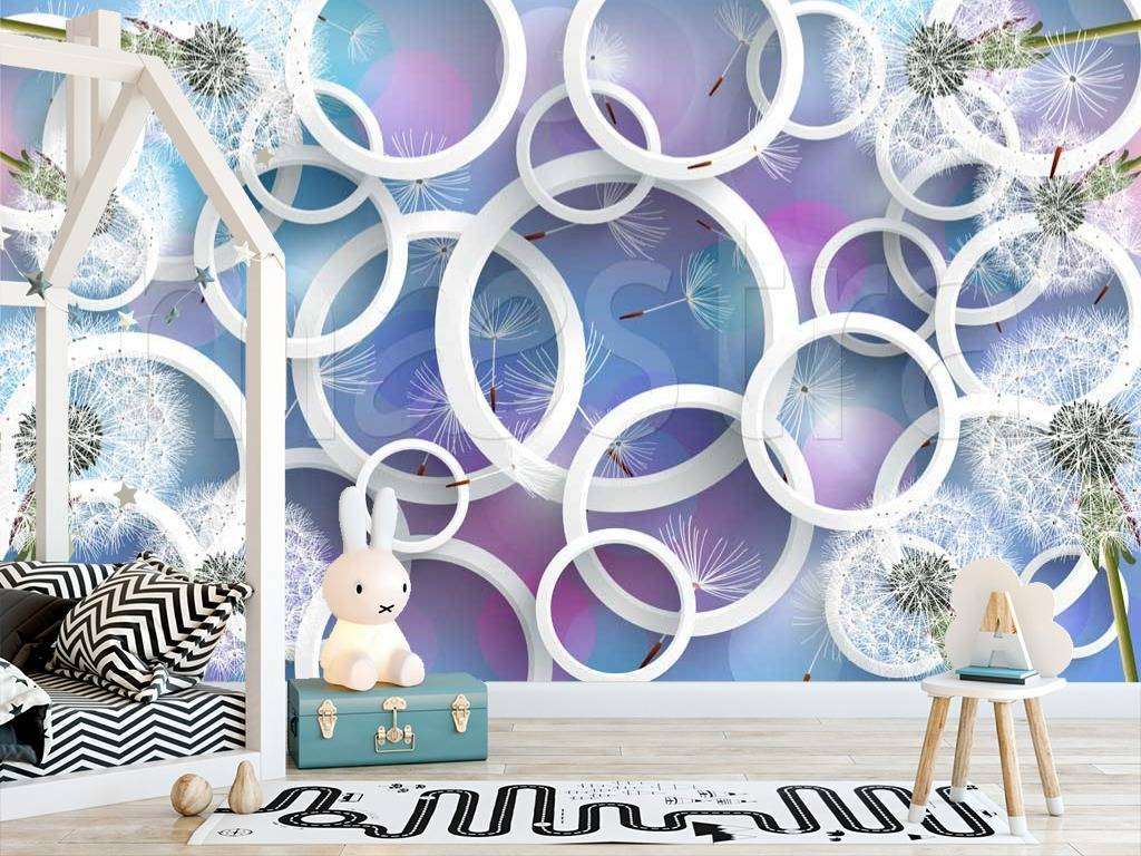 Фотообои Одуванчики на 3д фоне  10-412