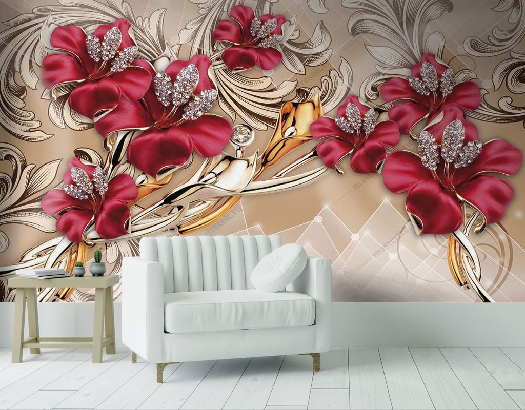 Фотообои Золотые маки  9-1603