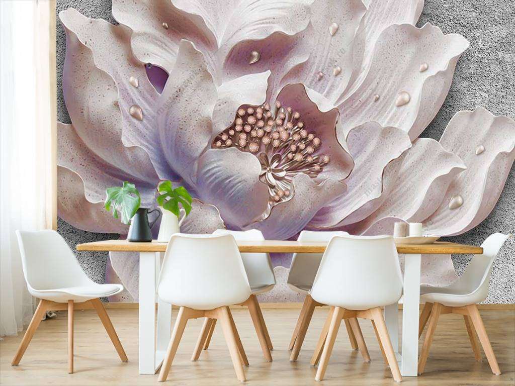 Фотообои в интерьере 3д цветок  10-713 фото