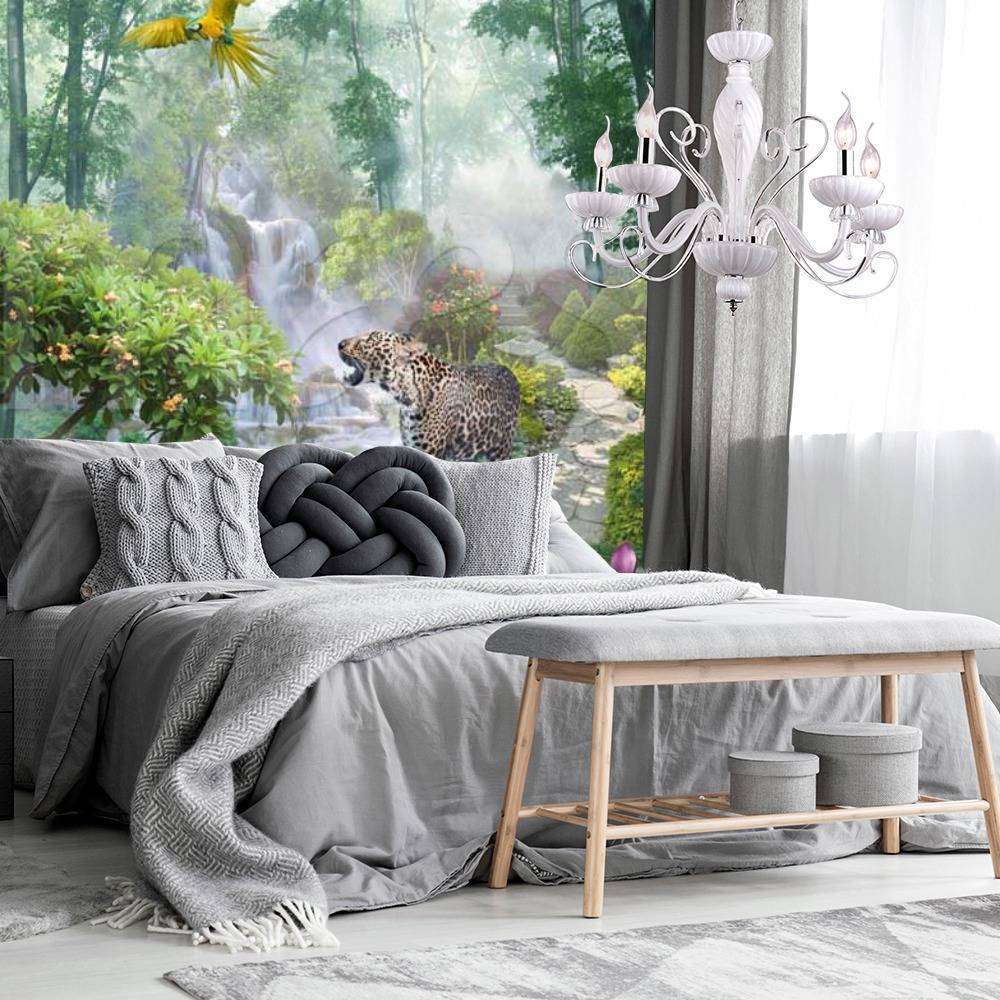 Фотообои в интерьере лес тропический с тигром  7-274 фото