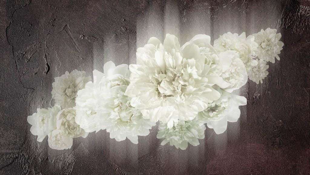 Фотообои в интерьере белые пионы  14-128 фото