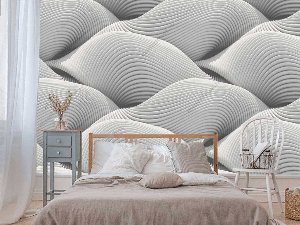 Фотообои в интерьере 3д волнообразная фактура  10-809 фото