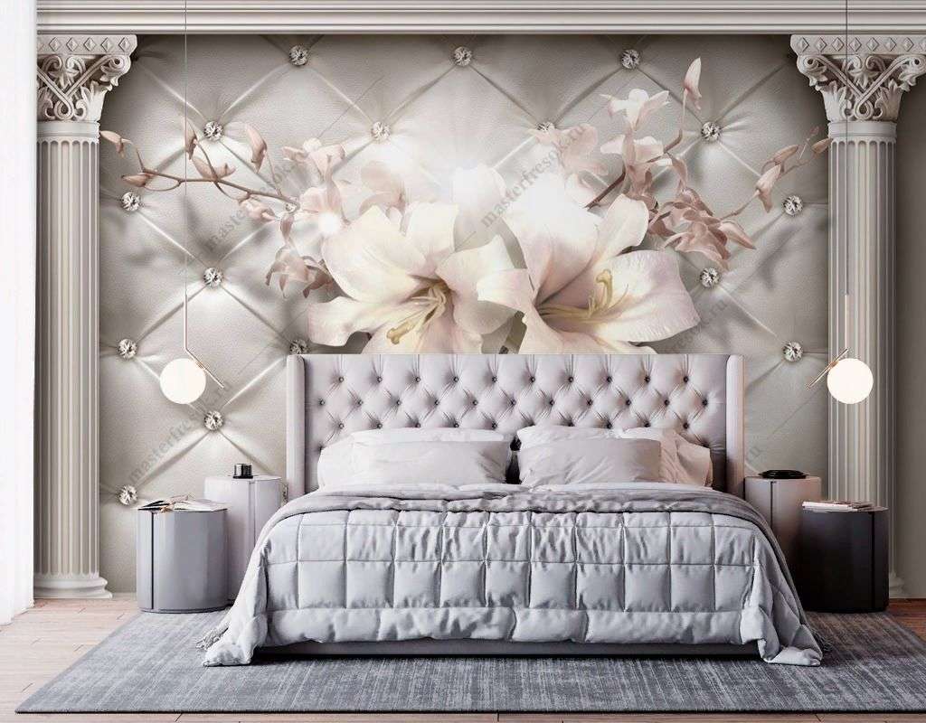 Фотообои в интерьере лилии в стиле барокко  10-979 фото