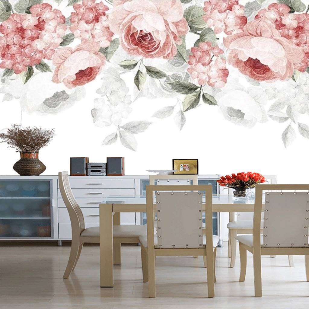 Фотообои в интерьере цветы на холсте  15-740 фото