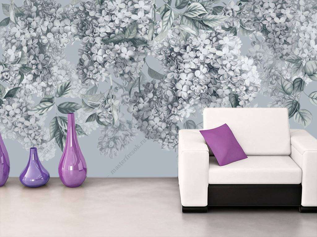 Фотообои в интерьере сирень  13-129 фото