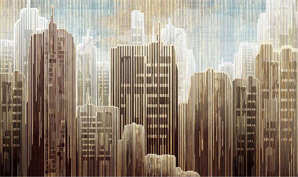 Фотообои в интерьере современный город  15-845 фото