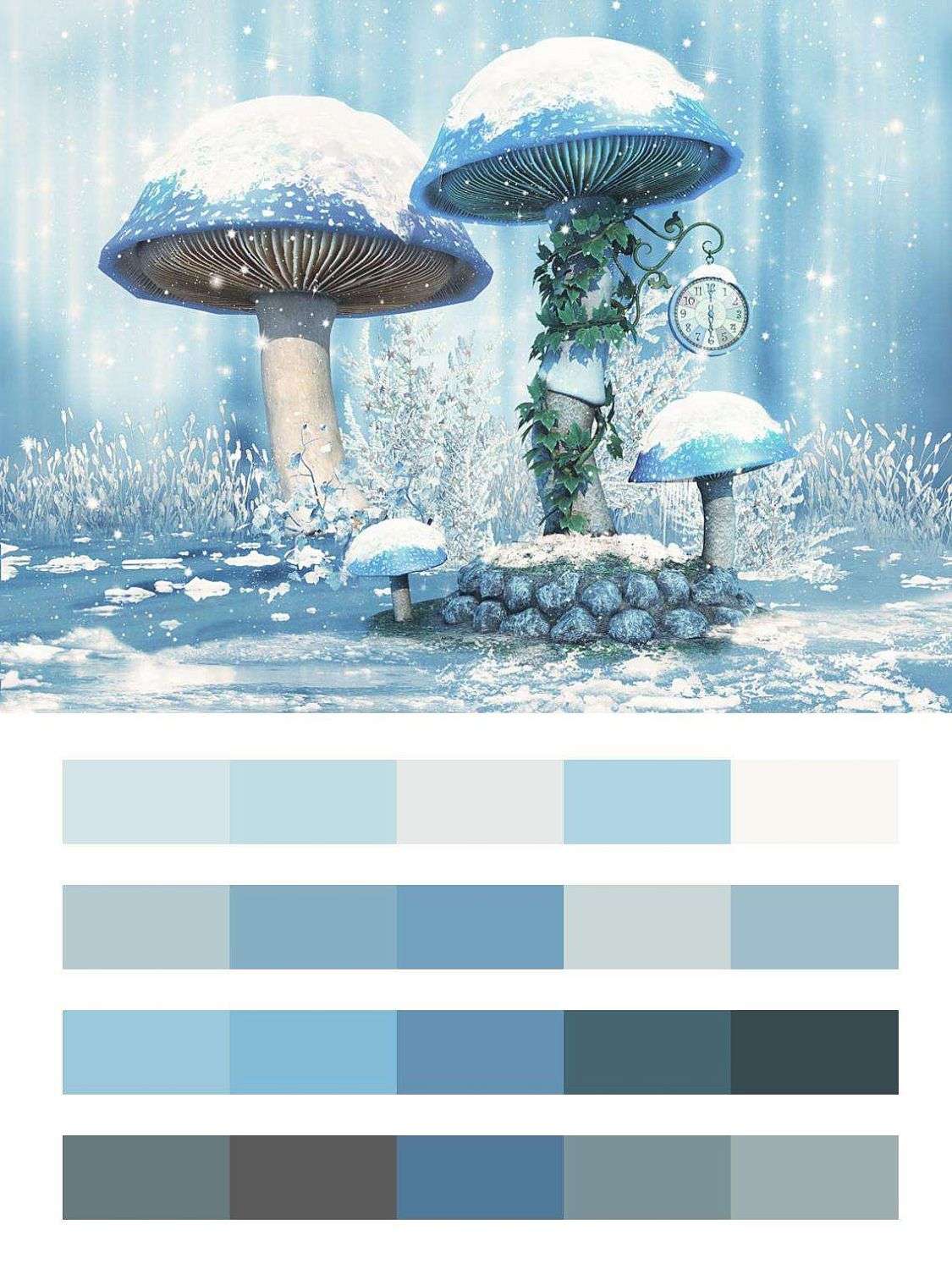 3д зимние часы  9-034