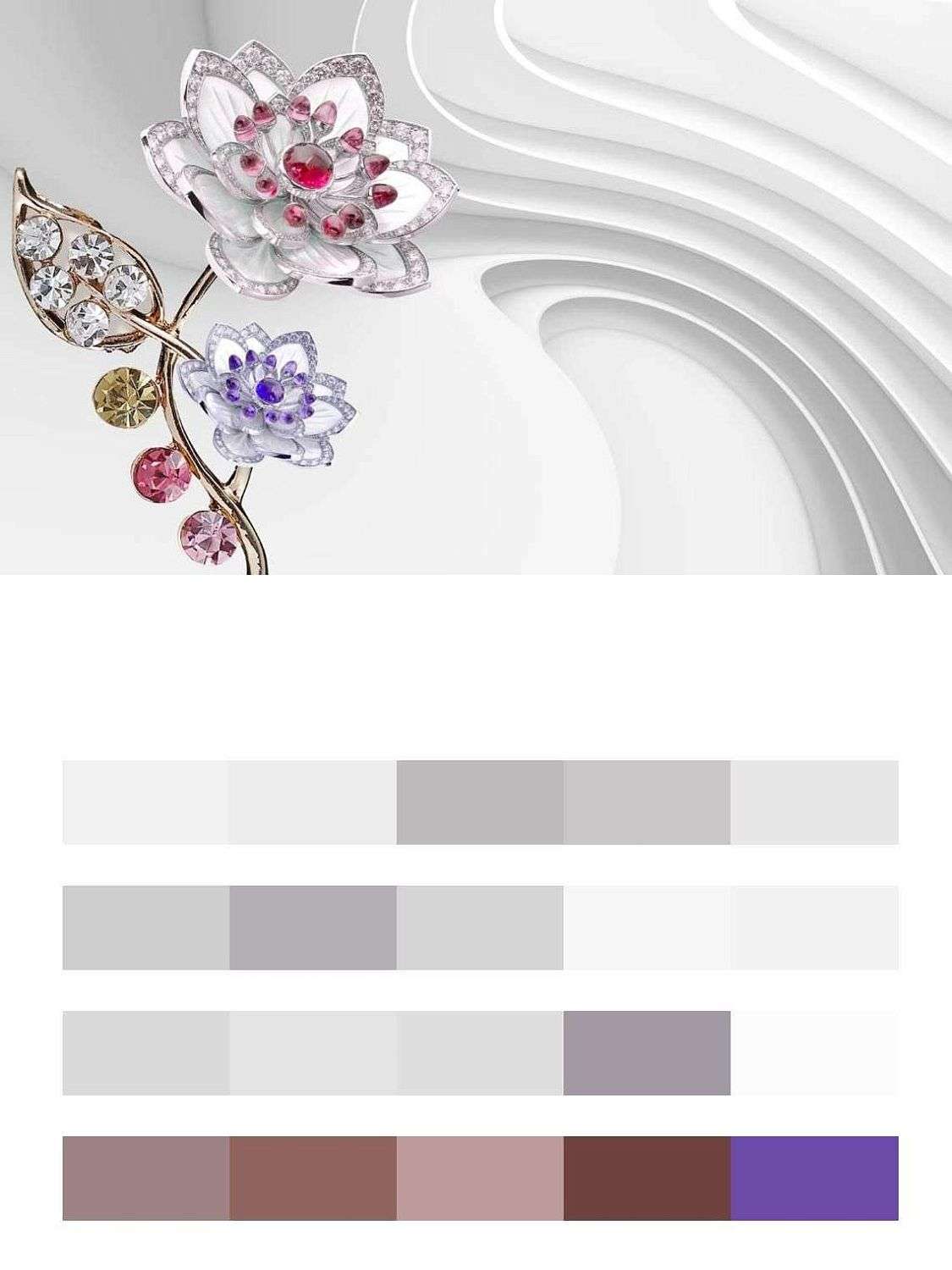 3д Драгоценный цветок  10-919