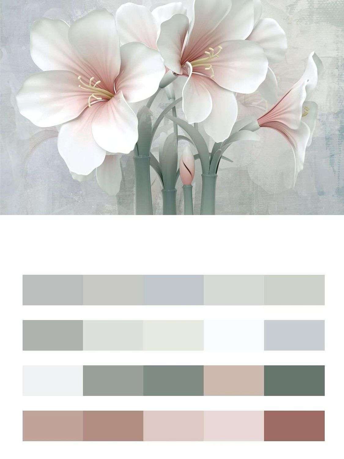 3д цветы белые  10-646