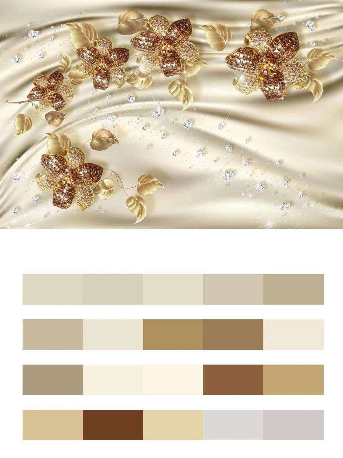 Цветы на фоне шелка  10-607