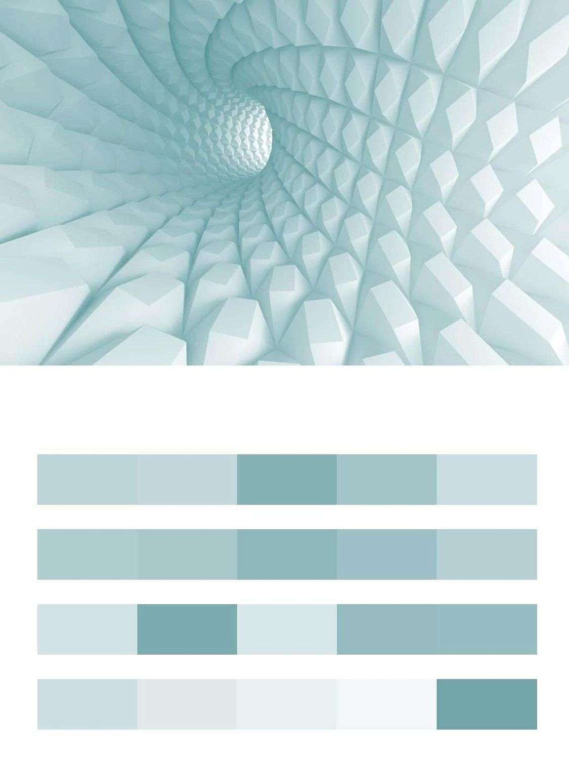 3д голубой фактурный коридор  10-825