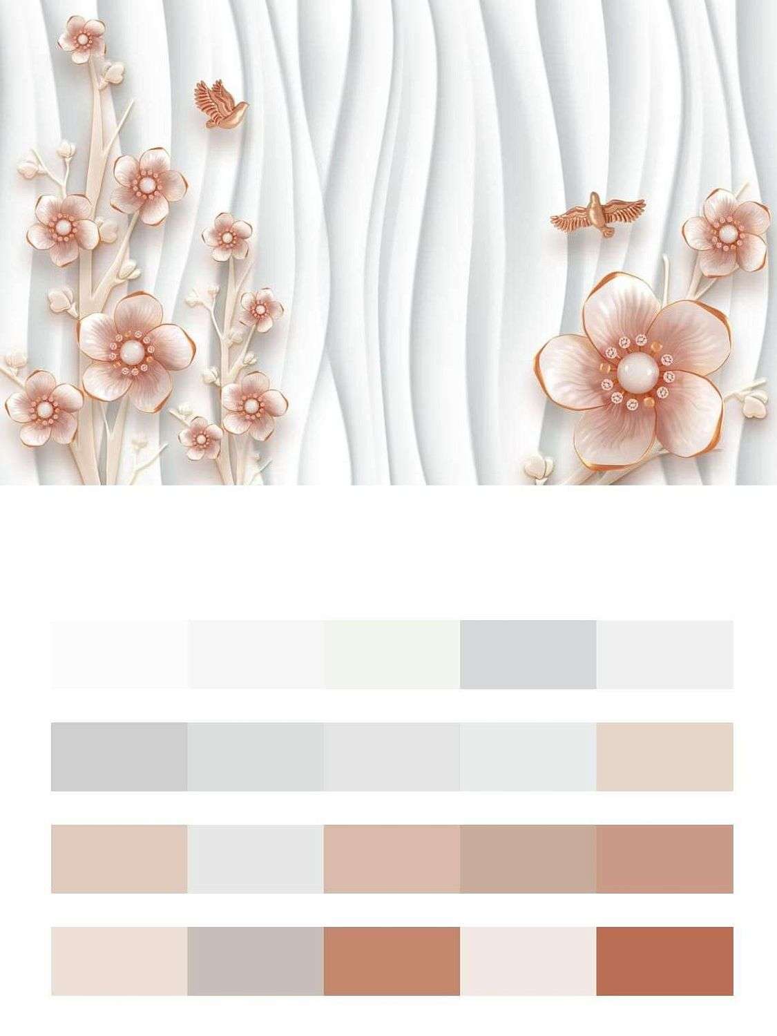 3д волны и цветы  10-635